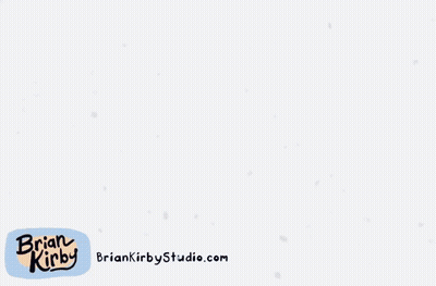 A Cartoon Of A Reindeer With A Red Nose And The Website Briankirbystudio.com Below It GIF