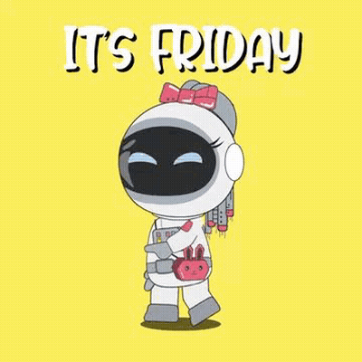 A Cartoon Of A Robot In A Space Suit Dancing On A Yellow Background . GIF