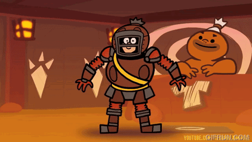 A Cartoon Of A Robot Standing Next To A Pumpkin Says Youtube.com GIF