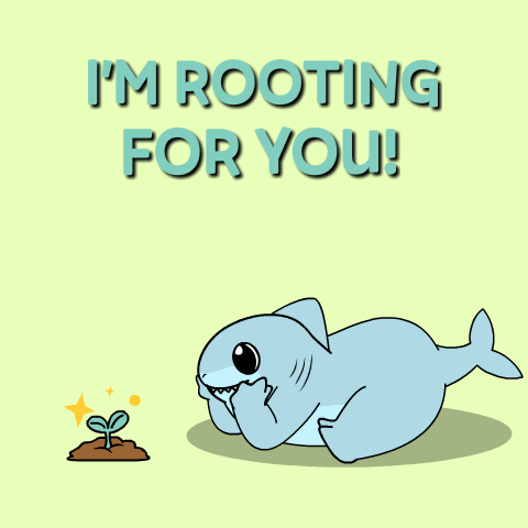 Shark Cartoon Saying I'm Rooting For You GIF