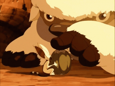 A Cartoon Of A Sheep Holding A Smaller Sheep In Its Paws GIF