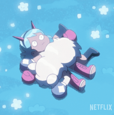 A Cartoon Of A Sheep With The Words " I 'M Gonna Barf " On The Bottom GIF