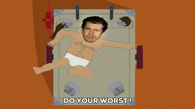 A Cartoon Of A Shirtless Man Being Tickled With The Words You Still Won 'T Get Your Ticket Money Back GIF