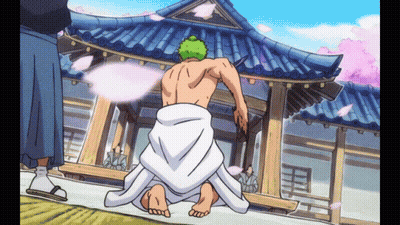 A Cartoon Of A Shirtless Man Wrapped In A White Towel In Front Of A Building GIF