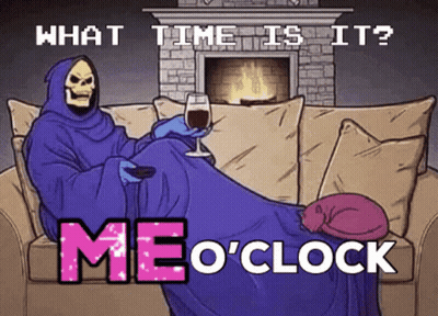 A Cartoon Of A Skeleton Sitting On A Couch Holding A Glass Of Wine And A Remote Control . GIF