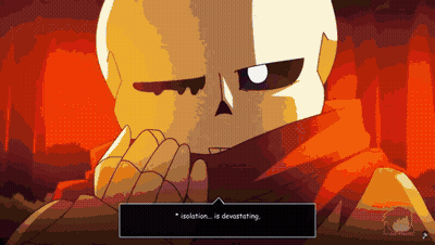 A Cartoon Of A Skeleton With The Words " Isolation ... Is Devastating " GIF