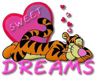 A Cartoon Of A Sleeping Tiger With The Words Sweet Dreams Underneath It Sticker