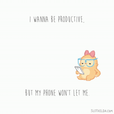 A Cartoon Of A Sloth Wearing Glasses And A Bow Says I Wanna Be Productive GIF