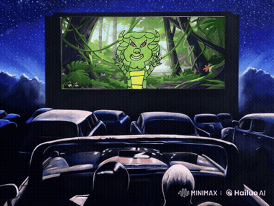A Cartoon Of A Snake Is Being Shown On A Screen GIF