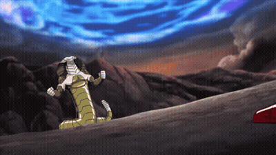 A Cartoon Of A Snake Standing On A Hill GIF