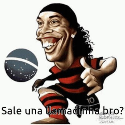 A Cartoon Of A Soccer Player Giving A Thumbs Up With The Words Sale Una Llamadinha Bro . GIF