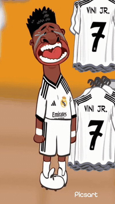 A Cartoon Of A Soccer Player Wearing A Jersey With The Number 7 On It GIF