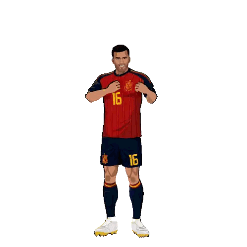 A Cartoon Of A Soccer Player With The Number 16 On His Shirt Sticker