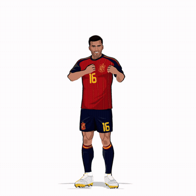 A Cartoon Of A Soccer Player With The Number 16 On His Shirt GIF