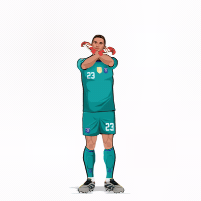 A Cartoon Of A Soccer Player With The Number 23 On His Shirt GIF
