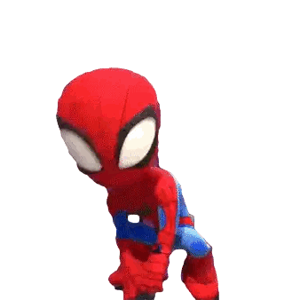 A Cartoon Of A Spider Man Waving His Hand Sticker