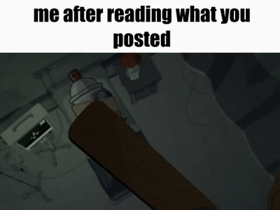 A Cartoon Of A Spray Can Laying In A Hospital Bed With The Caption Me After Reading What You Posted GIF