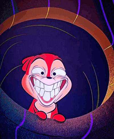 A Cartoon Of A Squirrel With A Big Smile On His Face GIF