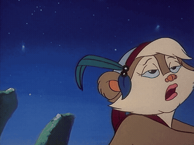 A Cartoon Of A Squirrel With The Words " I 'M Too Young To Die " On The Bottom GIF
