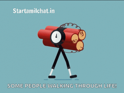 A Cartoon Of A Stick Figure Carrying A Bomb With The Words " Some People Walking Through Life " On The Bottom GIF