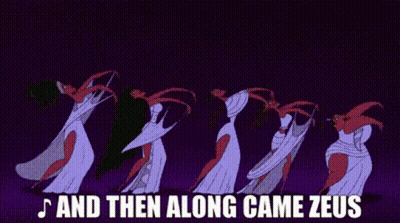 A Cartoon Of A Swirl With The Words And Then Along Came Zeus Below It GIF