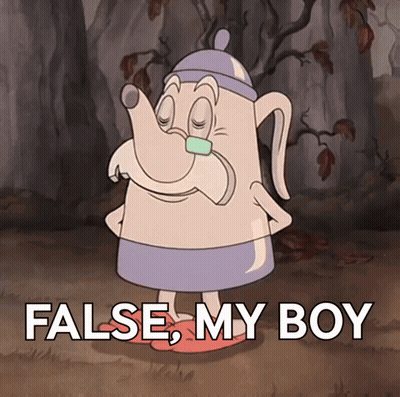 A Cartoon Of A Teapot With The Words False My Boy On The Bottom GIF