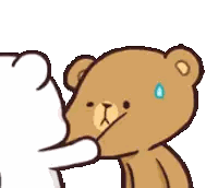 A Cartoon Of A Teddy Bear And A White Bear Kissing Sticker