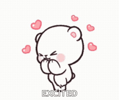A Cartoon Of A Teddy Bear Blowing A Kiss With Hearts Surrounding It . GIF