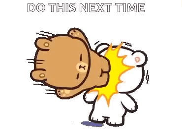 A Cartoon Of A Teddy Bear Hitting Another Teddy Bear With A Punch . GIF