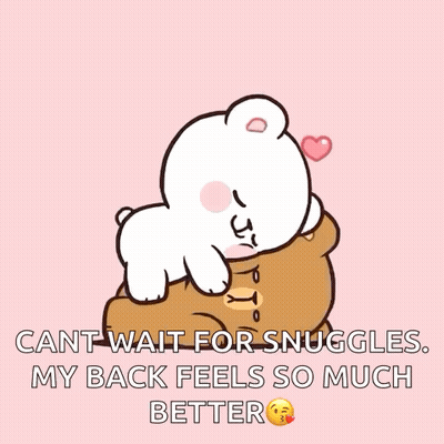 A Cartoon Of A Teddy Bear Hugging Another Teddy Bear On A Pink Background GIF
