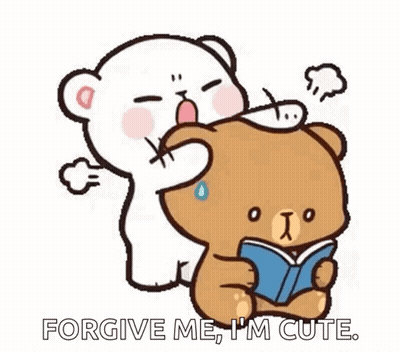 A Cartoon Of A Teddy Bear Hugging Another Teddy Bear While Holding A Book . GIF