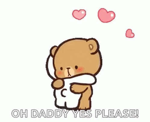 A Cartoon Of A Teddy Bear Hugging Another Teddy Bear With Hearts Coming Out Of It . GIF
