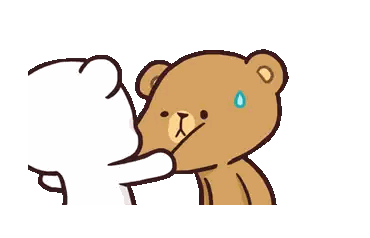 A Cartoon Of A Teddy Bear Kissing Another Teddy Bear On The Cheek . Sticker