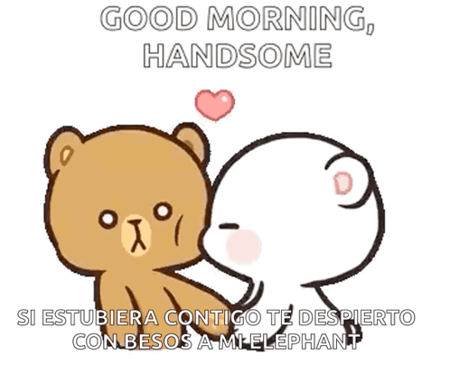A Cartoon Of A Teddy Bear Kissing Another Teddy Bear While Holding A Heart . GIF