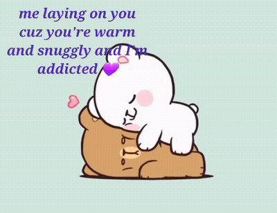 A Cartoon Of A Teddy Bear Laying On Top Of Another Teddy Bear With The Words Me Laying On You GIF