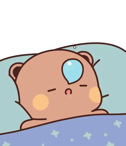 A Cartoon Of A Teddy Bear Sleeping With A Thought Bubble Of A Teddy Bear Sticker