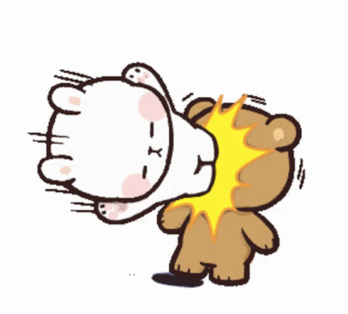 A Cartoon Of A Teddy Bear Standing Next To Another Teddy Bear With A Fire Coming Out Of Its Butt . GIF