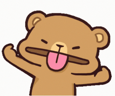 A Cartoon Of A Teddy Bear Sticking Out His Tongue GIF