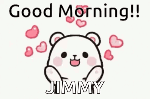 A Cartoon Of A Teddy Bear Surrounded By Hearts And The Words `` Good Morning ! '' GIF