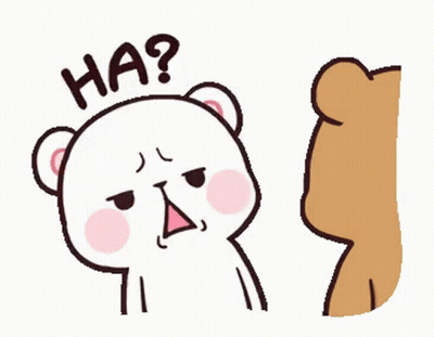 A Cartoon Of A Teddy Bear Talking To Another Teddy Bear With The Words `` Ha '' Written On It . GIF