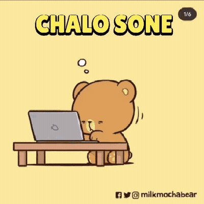 A Cartoon Of A Teddy Bear Using A Laptop Computer GIF