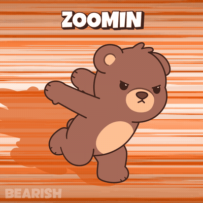 A Cartoon Of A Teddy Bear With The Name Zoomin Written Above It GIF