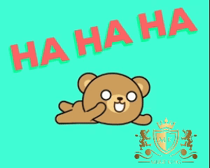 A Cartoon Of A Teddy Bear With The Words Ha Ha Ha Written Above It GIF