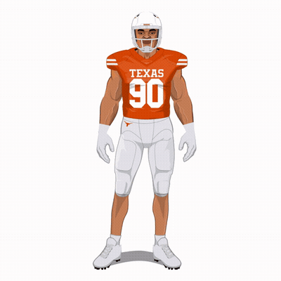 A Cartoon Of A Texas Football Player With His Hands In His Pockets GIF