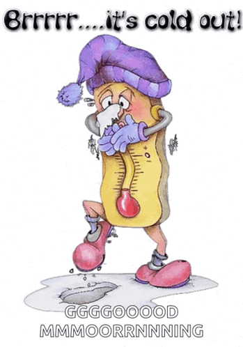 Cartoon Thermometer It's Cold Out GIF