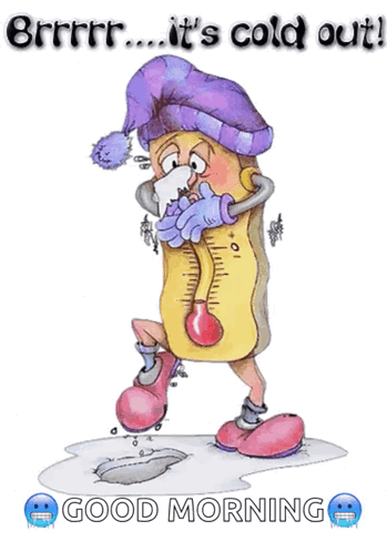 Cartoon Thermometer Saying It's Cold Out GIF