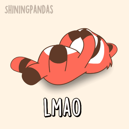 A Cartoon Of A Tiger Laying On Its Back With The Word Lmao Below It GIF