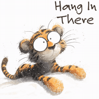 A Cartoon Of A Tiger Wearing Sunglasses And The Words Hang In There GIF