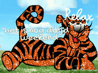 A Cartoon Of A Tiger With The Words Relax Written Above It GIF