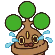 A Cartoon Of A Tree With Tears Coming Out Of It 'S Eyes Sticker